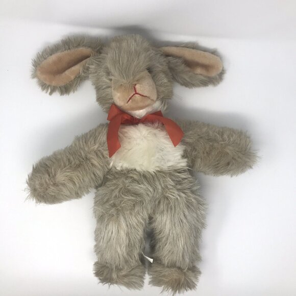 RARE Hudsons Bay Trading Vintage 17" Grey Floppy Ear BUNNY Plush Stuffed Toy - Picture 6 of 12
